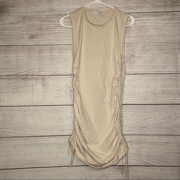 Calvin Klein Dresses & Skirts - Calvin Klein tan/ cream colored sleeveless cinch dress